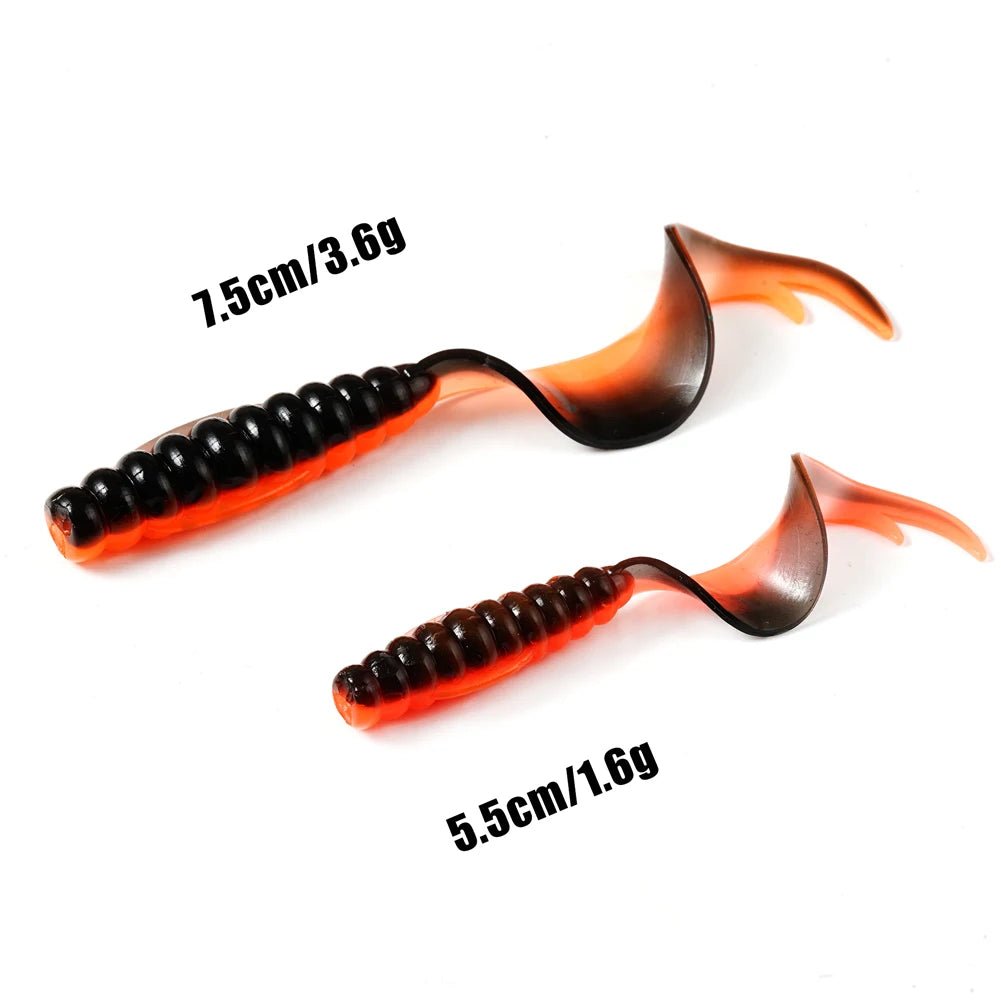 SUNMILE Fishing Soft Bait Worm Artificial Baits 55mm/75mm Rock Fishing Wobblers Leurre Souple Lure Perch Trout Lures