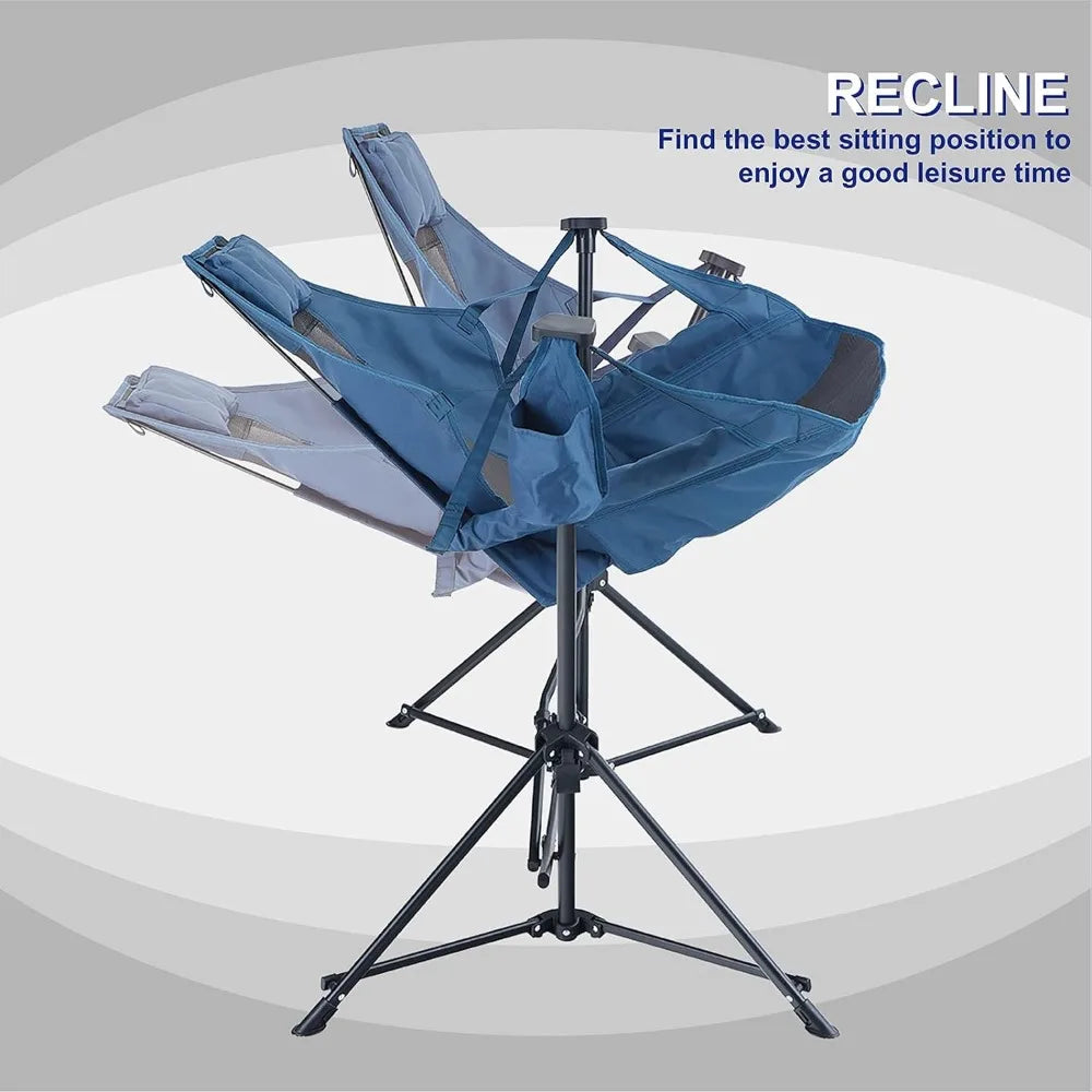Hammock Chair Portable Camping Chair Oversized Folding Rocking Chair with Headrest and Cup Holder for Travel, Picnic