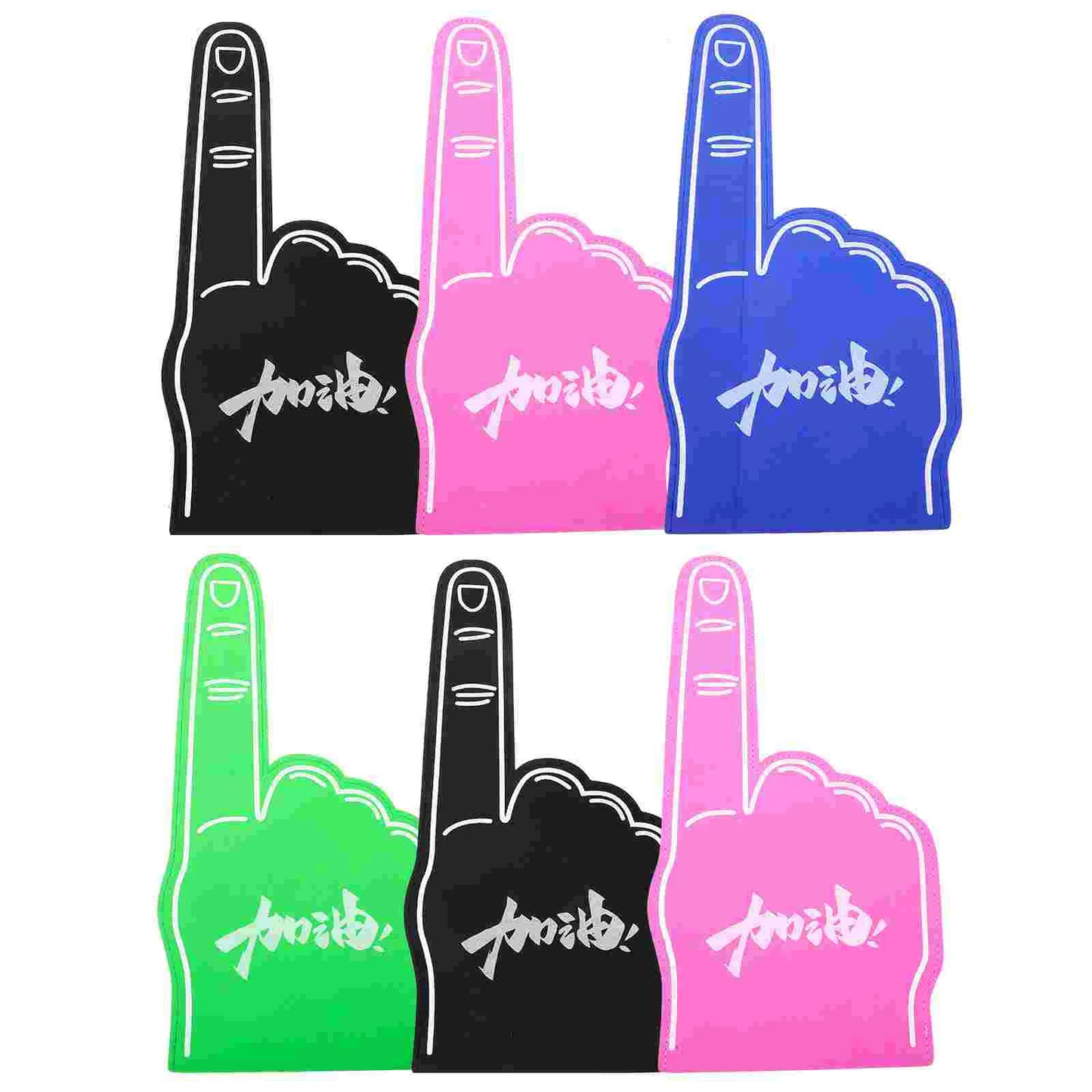 6 Pcs Hand Support Props Toys Green Foam Finger Cheering Fingers Number Sports for Sporting Events Cheerleading Eva