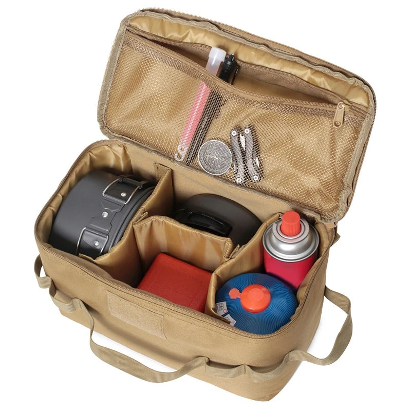 Outdoor Camping Storage Bag Gas Stove Canister Pot Carry Bag Picnic Bag Cookware Utensils Organizer