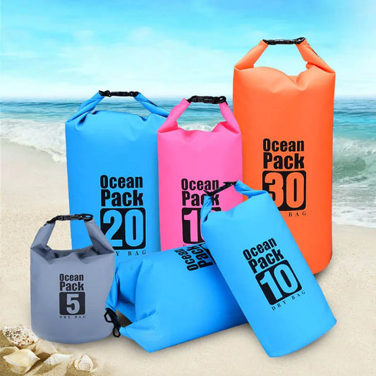 PVC Waterproof Swimming Rafting Boating Bag Dry Sack Fishing Floating Gear Bags Kayaking Backpack Beach Storage Drifting Pouch