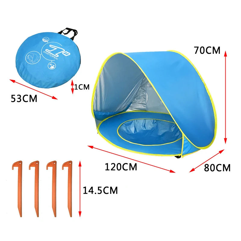 Waterproof Foldable Baby Beach Tent UV-protecting Sunshelter with Pool Kid Outdoor Pop Up sun Awning Camping Sunshade Tent
