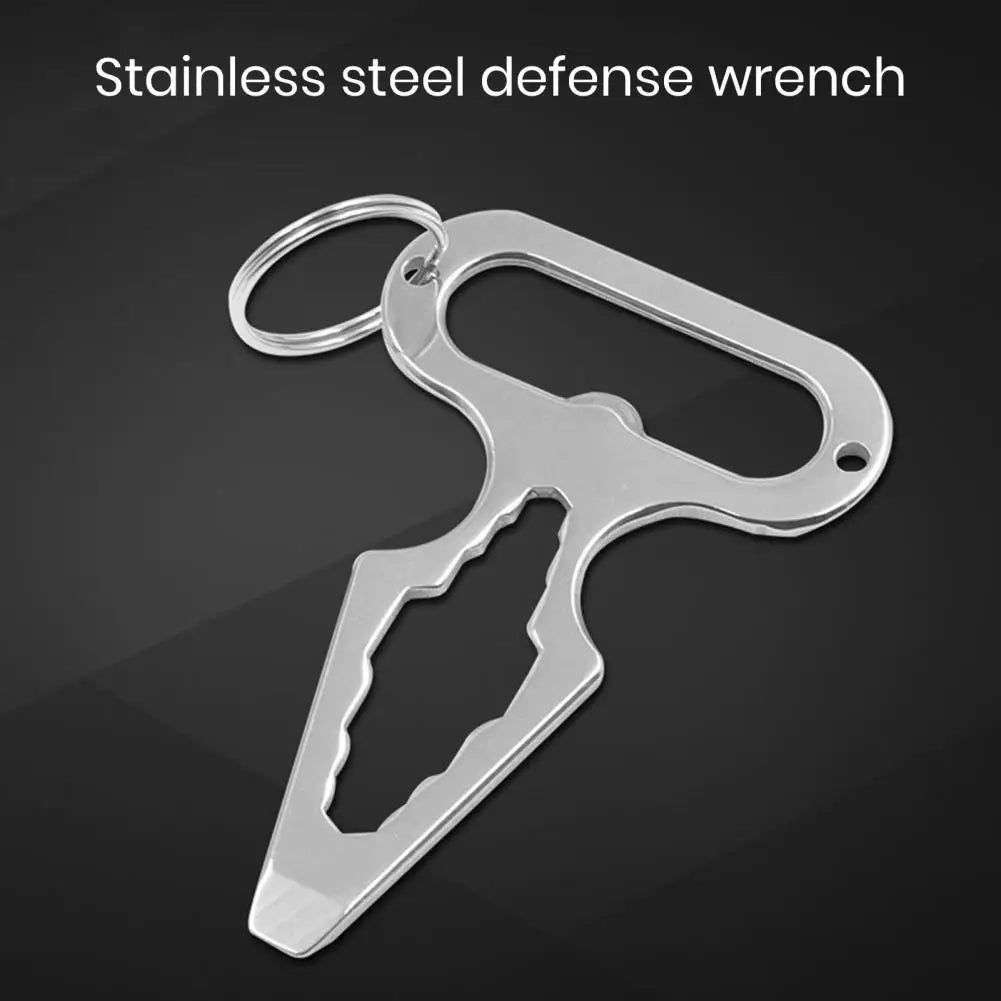 Easy Grip Wrench Portable Outdoor Defense Tool Compact Wrench Bottle Opener Keychain for Camping Picnic Single Finger Buckle Key
