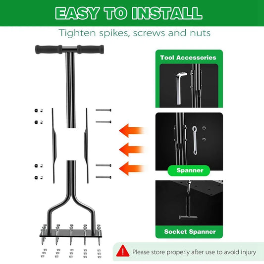 Lawn Aerator Spikes Aerating Tool, Manual Aeration Tools,Yard Aerators For Soil & Lawns Garden Durable Easy To Use