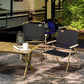 US Set of 2 Camping Chair, Lightweight Folding Chair, Portable Armchairs, Perfect for Festivals, Fishing, Beach, Khaki