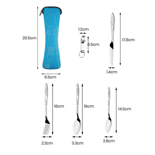 Lightweight Stainless Steel Cutlery Stainless Steel Camping Cutlery Set with Storage Bag for Travel Picnic Use for Outdoor