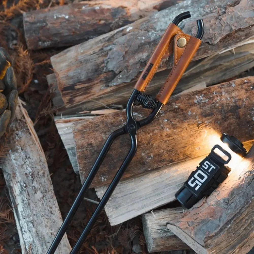 Portable Outdoor Charcoal Clamp Heavy-Duty Thickened BBQ Firewood Clip Anti-scald Durable Carbon Steel Carbon Clip Picnic