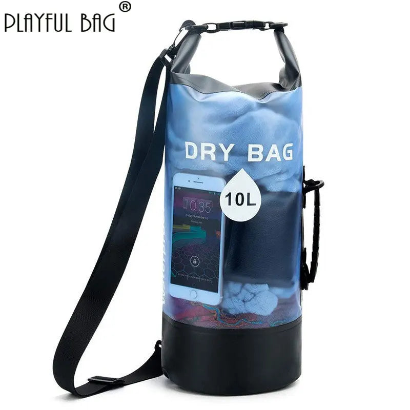 Waterproof PVC Bag 10L 20L Translucent Beach Phone Bag Outdoor Floating Boating Kayaking Dry Gear Pouch E297