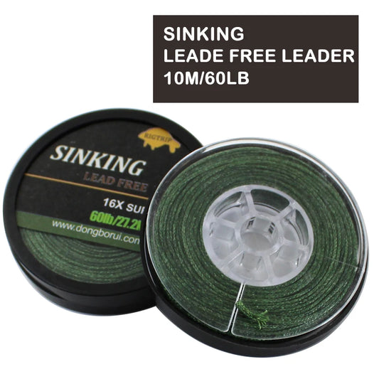 10m Sinking Braided Line Carp Fishing Line for Carp Leader Not Leadcore Carp Fishing 60LB Without Lead Core