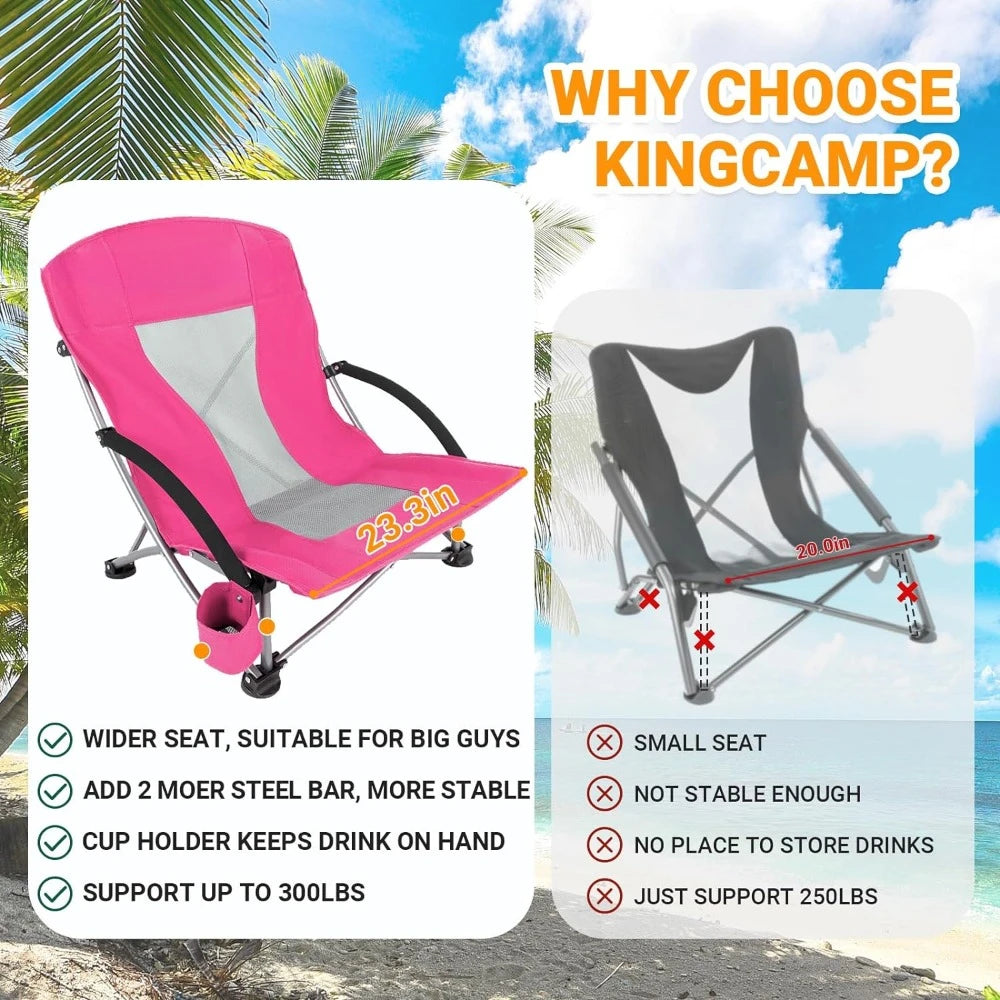 Beach Chair 2 Pack Folding Portable Lightweight Backpack Outdoor Festival Travel Sports Lawn Sand,Alloy Steel Solid Beach Chairs