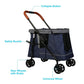 Pet Wagon Stroller for Large Dogs with 4 Wheels, Dog Cat Cart with Entry Portable Quick One-Step Folding Travel Carrier Cart