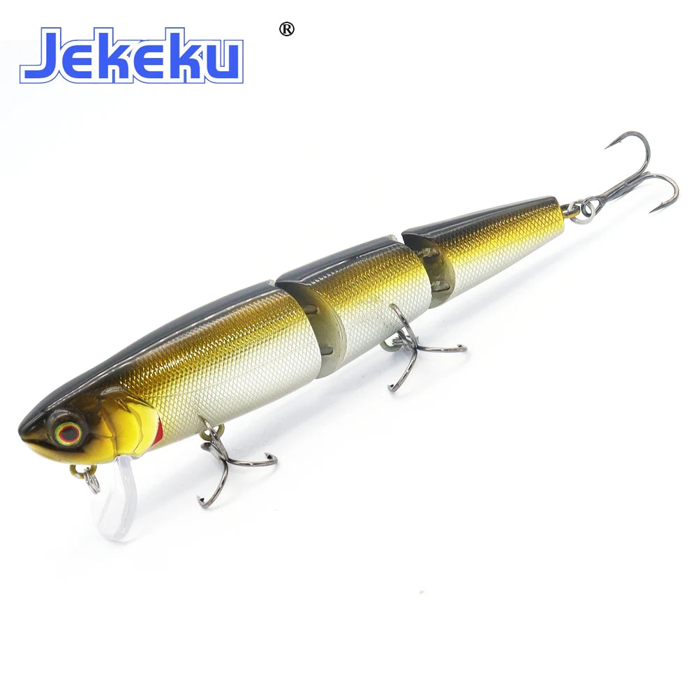 JEKEKU New 3 Sections Minnow Lure110m20g Swimbait Jointed Sinking Fishing Lure Diving Multi Jointed Bait for Trout Bass Pike