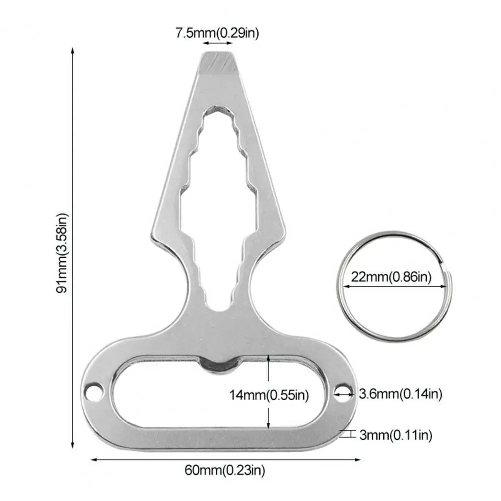 Camping Wrench Easy Grip Wrench Compact Outdoor Defense Tool Portable Wrench Bottle Opener Keychain for Camping Picnic