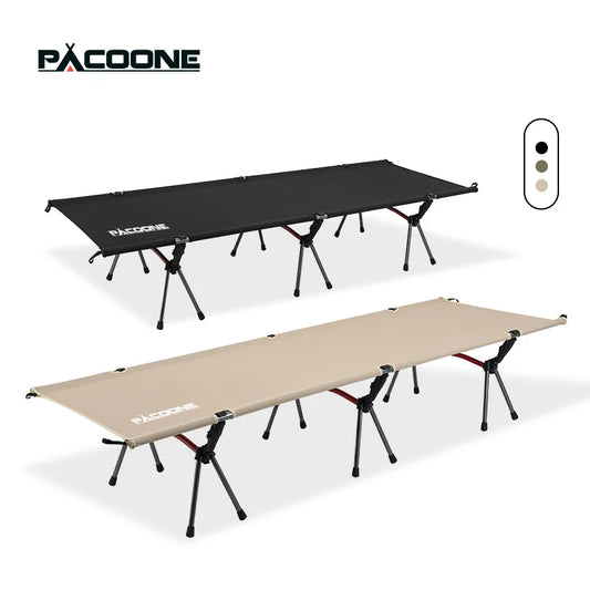 PACOONE Camping Cot Folding Camping Bed Portable Outdoor Bed Comfortable Sleeping Cots for Adults & Kids Camping, Travel, RV