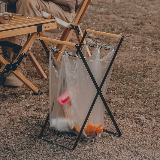 Outdoor Trash Rack Camping Picnic Foldable Plastic Garbage Hanging Bag Holder Kitchen Organizer Trash Rubbish Bags Storage Rack