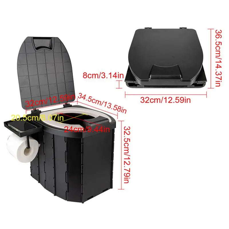 Portable Folding Toilet Outdoor Travel Camping Toilet Car Emergency Seat Toilet With Cover Reusable Toilet For Adults And Kids