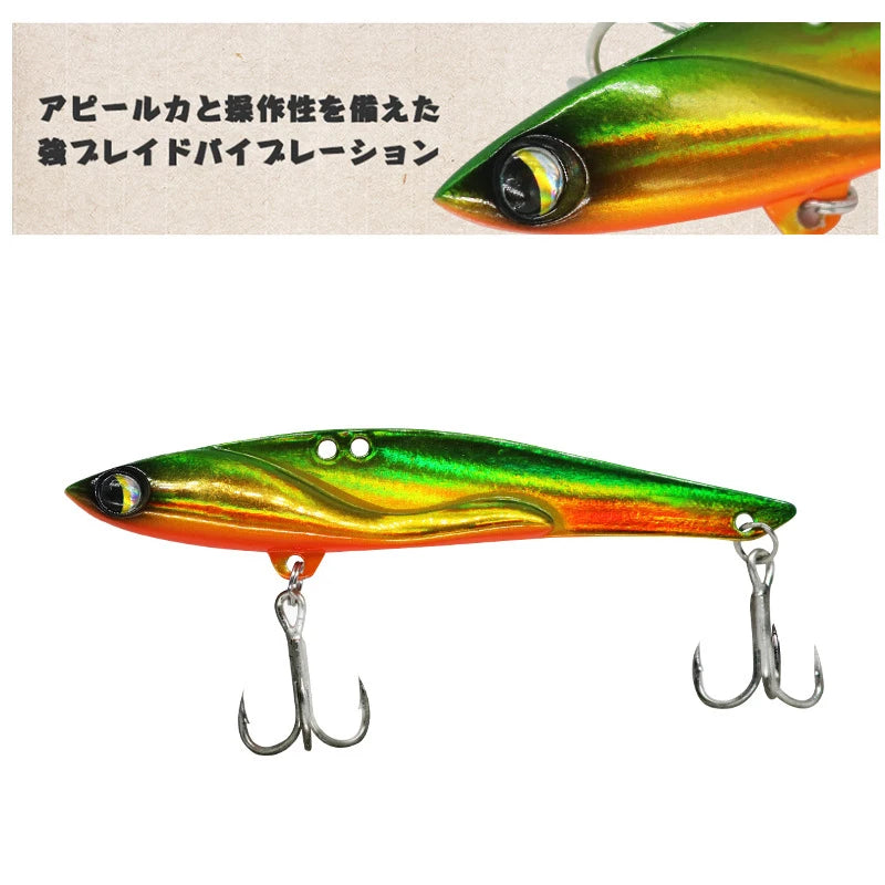 1 pcs VIB Fishing Lure 23g 35g Metal Jig Sinking Big Blade Long Cast Treble Hooks Spinner Spoon VIBRATION Tackle Pesca Hard Bait