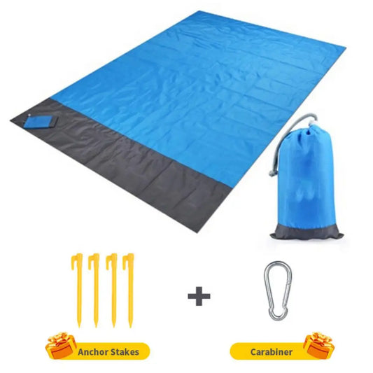 2x2.1m Waterproof Pocket Beach Blanket Folding Camping Mat Mattress Portable Lightweight Pads Outdoor Picnic Mat Sand Beach Mat