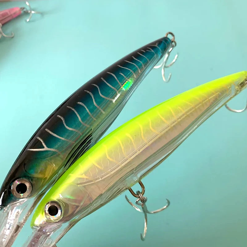 Testar Fishing Lure 140mm 48g Trolling Minnow Saltwater Boat Fish Slow Sinking Artificial Wobblers Hard Bait for GT Tuna Pesca