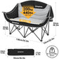 Double Camping Chair Oversized Loveseat Camping Couch Heavy Duty Outdoor Folding Chair with Cup Holder Wine Glass Holde