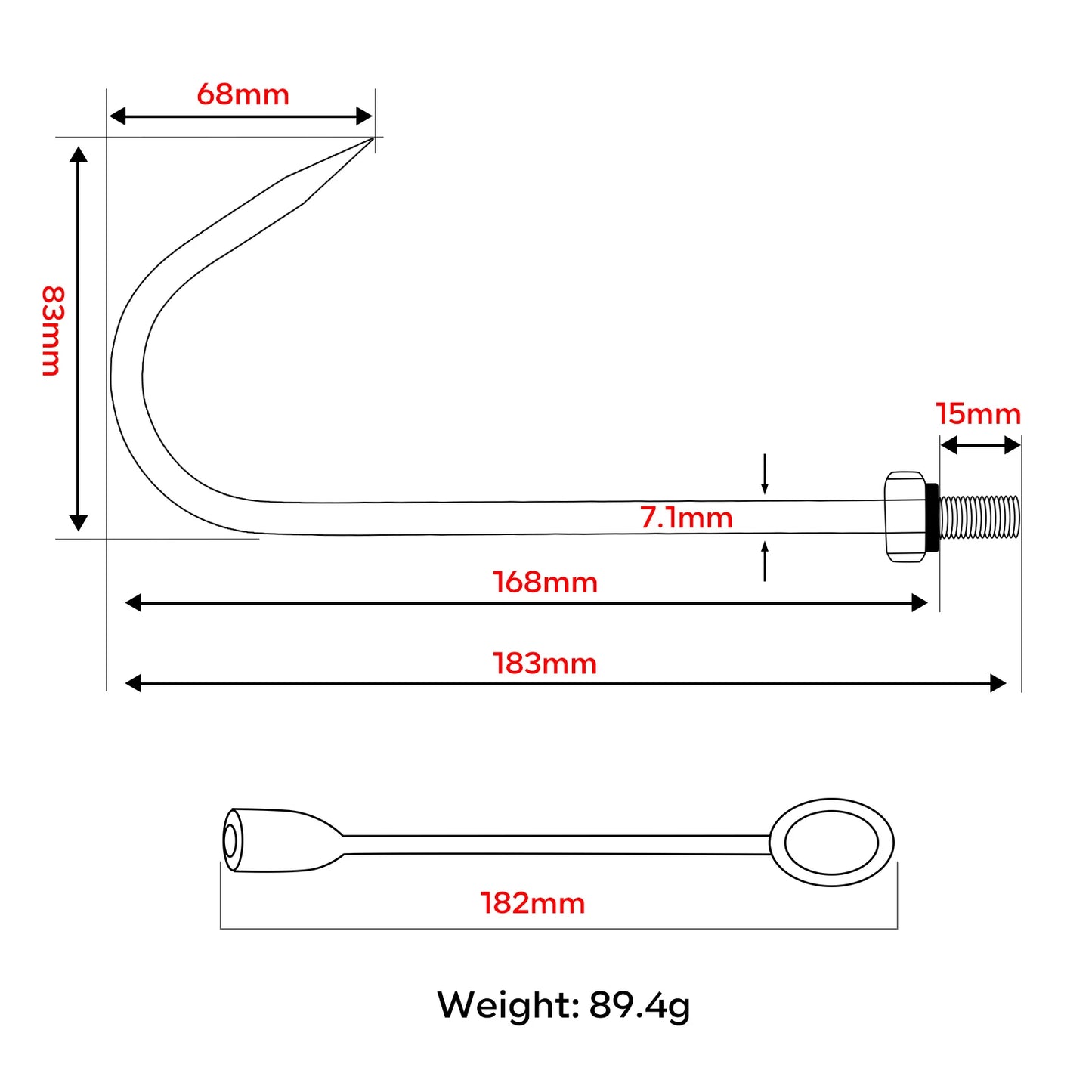 SANLIKE M6/M8 Fishing Gaff Stainless Steel Fishing Spear Hook with Protection Cover for Saltwater Freshwater Fishing Accessories