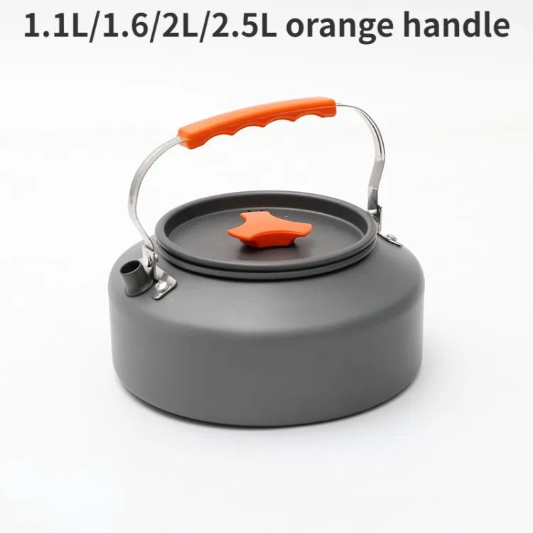 0.8L/1.1L/1.2L/1.6L/2L/2.5L Aluminum alloy Portable Outdoor Camping Coffee and Tea Kettle for Hiking Fishing Picnic and Cooking