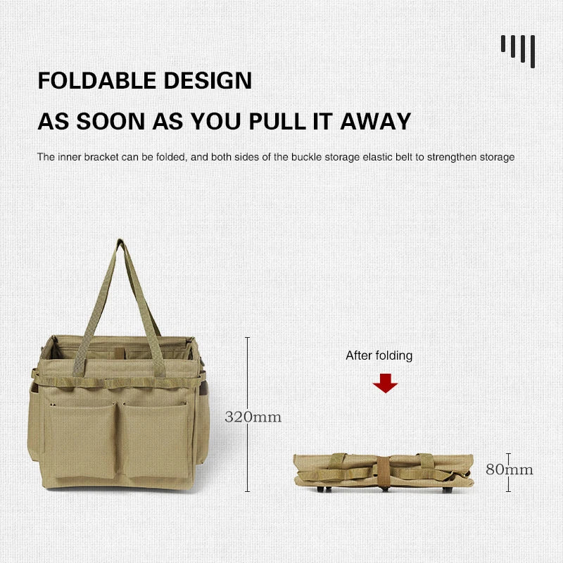 Outdoor Camping Gas Tank Storage Bag Large Capacity Ground Nail Tool Bag Gas Canister Picnic Cookware Utensils Kit Organizer