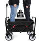 Folding Beach Wagon Cart 330 Pound Capacity Collapsible Utility Camping Grocery Canvas Portable Rolling Outdoor Garden