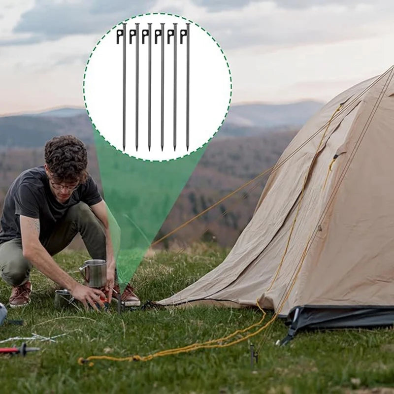 Tent Stakes Heavy Duty Steel Metal Tent Pegs For Camping, Decoration, Picnics