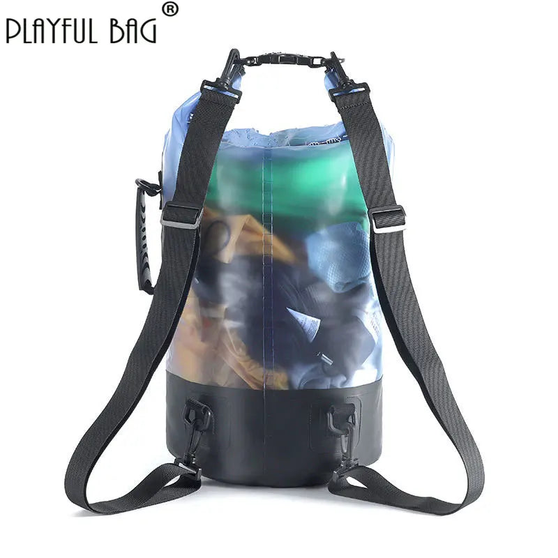 Waterproof PVC Bag 10L 20L Translucent Beach Phone Bag Outdoor Floating Boating Kayaking Dry Gear Pouch E297