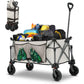 220LBS Heavy Duty Foldable Utility Garden Cart with All Terrain Wheels & Side Storage Bag, Portable Sports Wagon for Camping