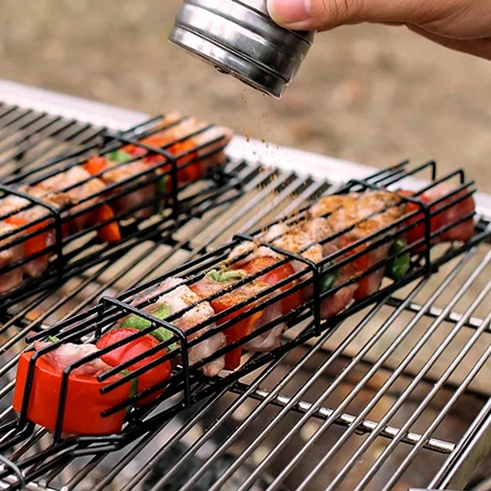 Stainless Steel BBQ Non Stick Grilling Basket Grill Mesh Mat Meat Vegetable Steak Picnic Party Barbecue Tool Heat Resistant
