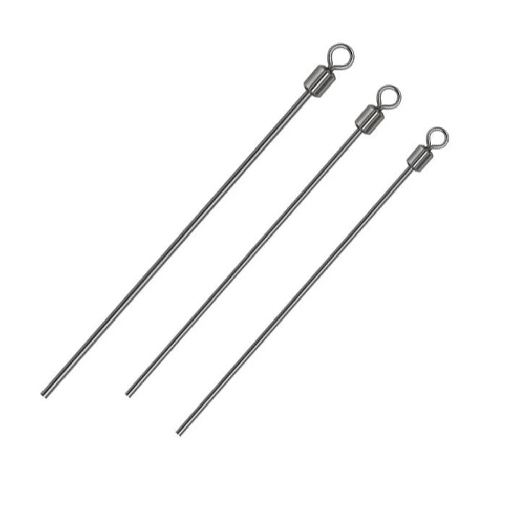 TIANNSII 20pcs Hard Steel Wire Long Pole Fishing Swivel Stainless Steel + Brass Rolling Bearing Swivel Fishing Accessories