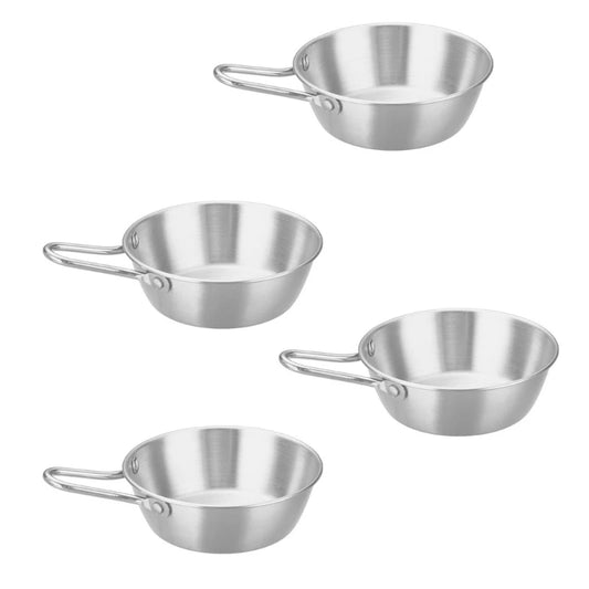 4Pcs Stainless Camping Bowl Handle Cups with Handle Camping Picnics Tablewares