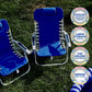Beach Lace-Up Suspension Folding Backpack Camping Chairs, Light Blue