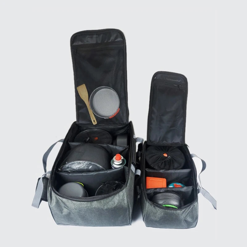 Camping Cookware Bag Portable Large Capacity Outdoor Stove Tableware Storage Bag For Picnic Bbq Family Outdoor Activities