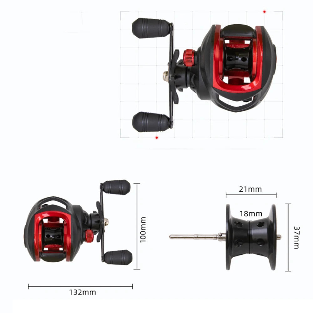 Lowprofile Reel Baitcasting Fishing Reels Fishing Tackle Right Left Handed Gear Ratio 7.2:1 Casting Reel Metal Body 8KG Max Drag