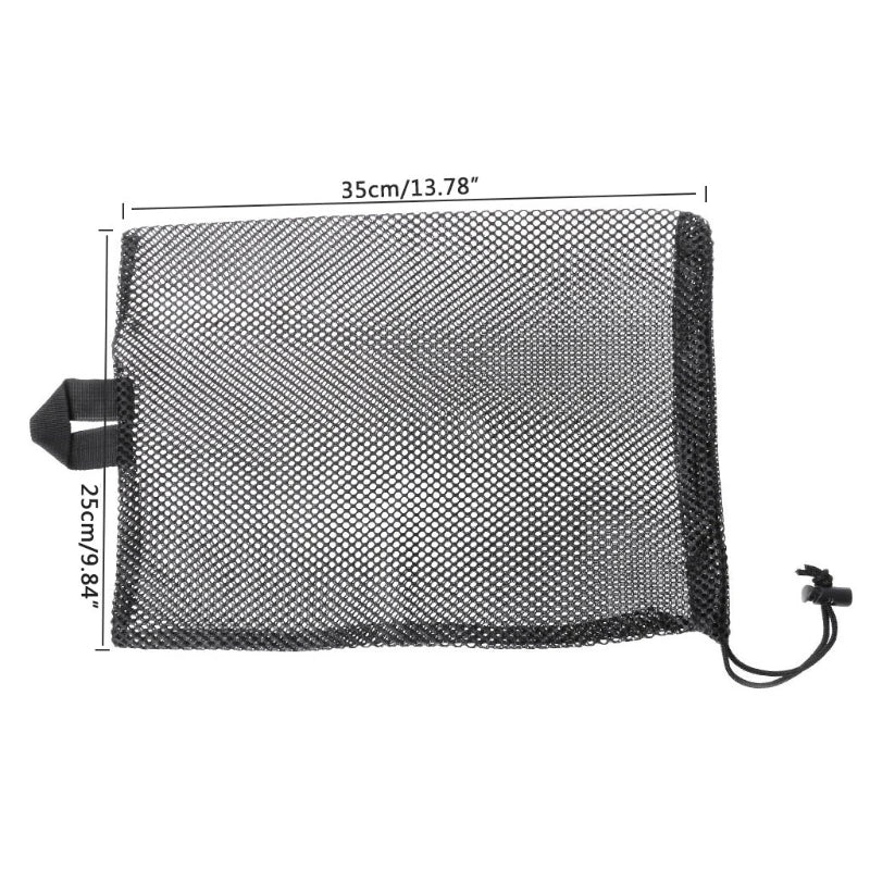 1Pc Quick Dry Nylon Mesh Drawstring Storage Pouch Bag Stuff Sack Outdoor Travel Bag for Beach Swimming Scuba Diving Gear Storage