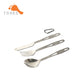TOAKS SLV-02 Titanium 3-Pieces Cutlery Set Semi-Polished Outdoor Picnic and Household Dual-Use Fork Tableware Spoon