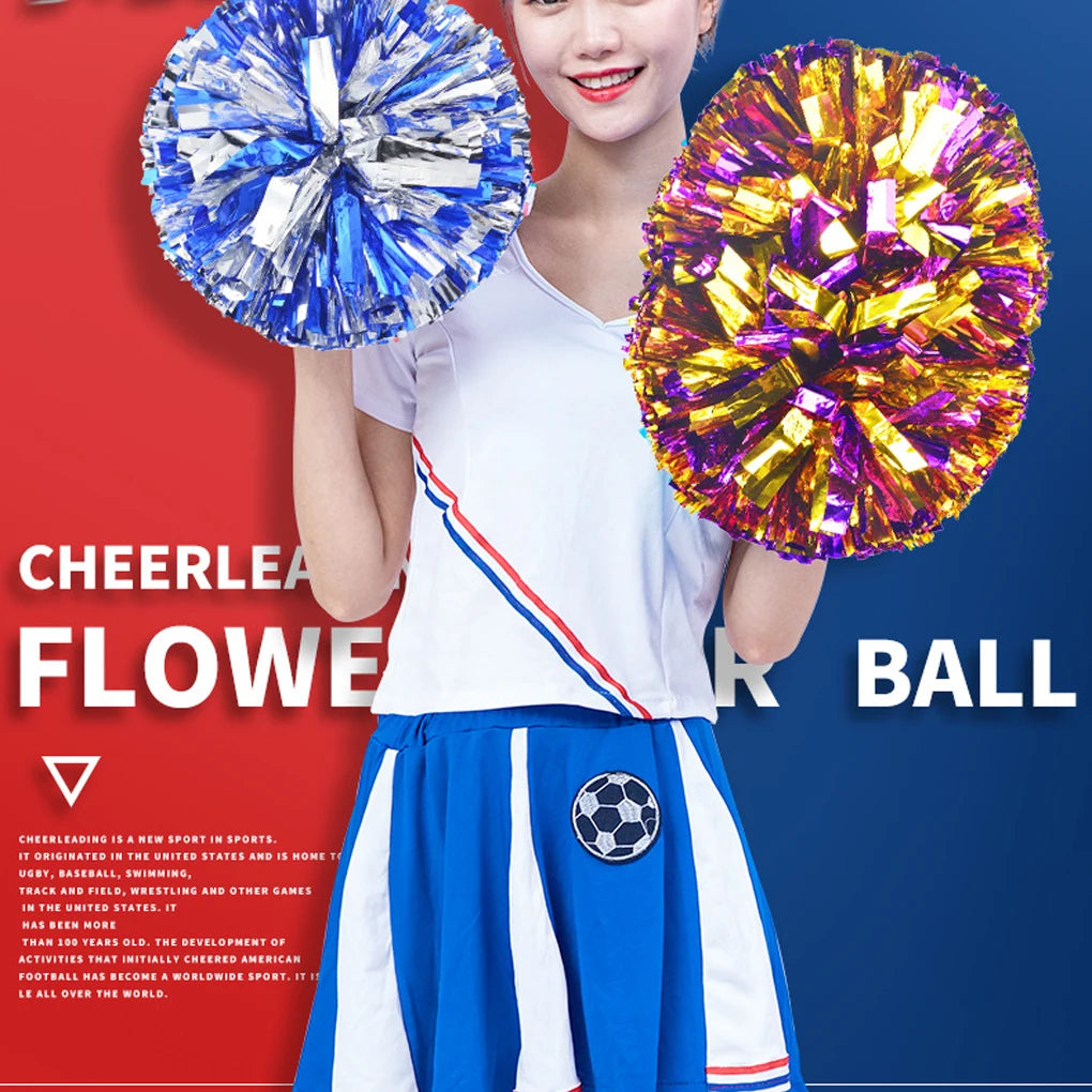 2 Pieces Party Sports Event Cheerleader Flower Costume Cheering Flowers Balls Props Photography Accessories Rose Red Gold