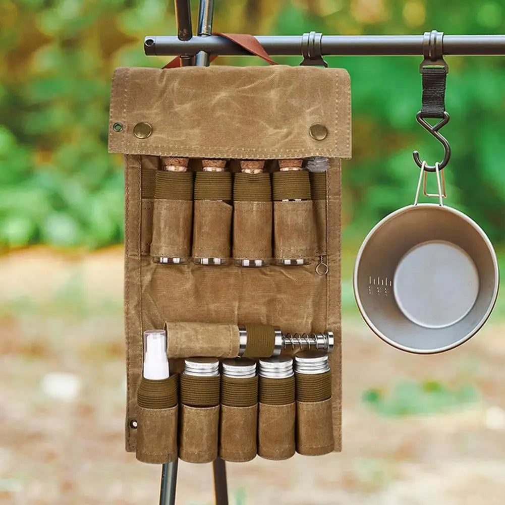Outdoor Seasoning Bottle Set Portable Spice Bag Foldable Spice Bag Set for Outdoor Picnic Bbq Portable Condiment for Travel