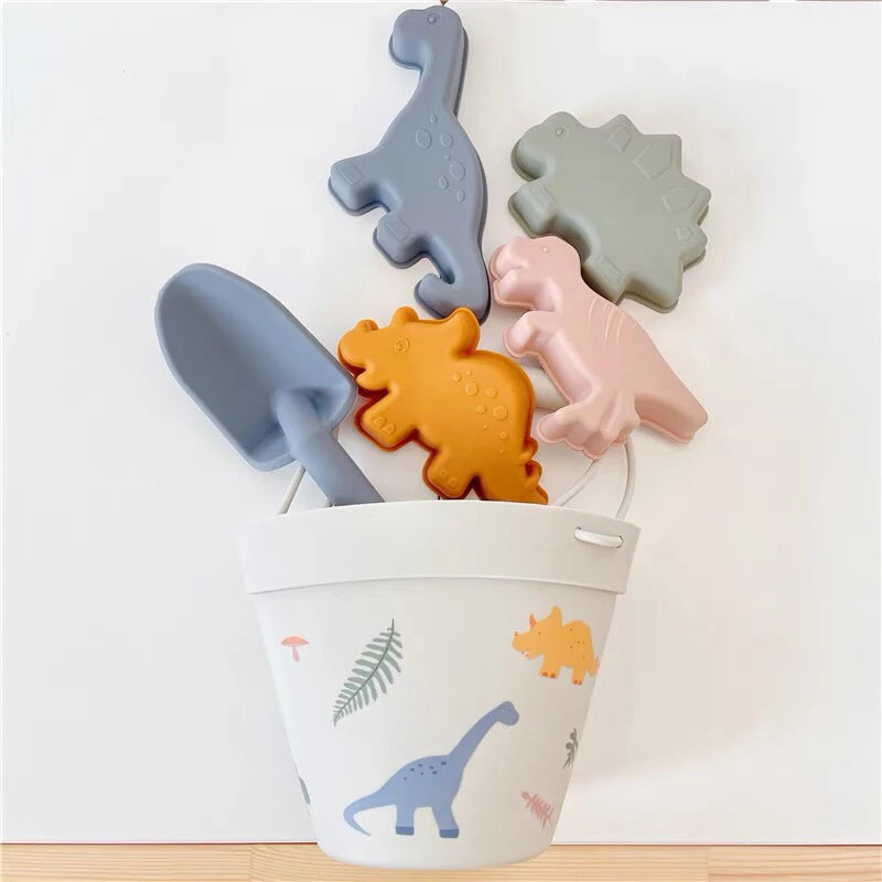 Baby Bath Toy Kids Swim Toys Children Summer Toys With Cute Animal Model Ins Seaside Beach Toys Rubber Dune Sand Mold Tools Sets