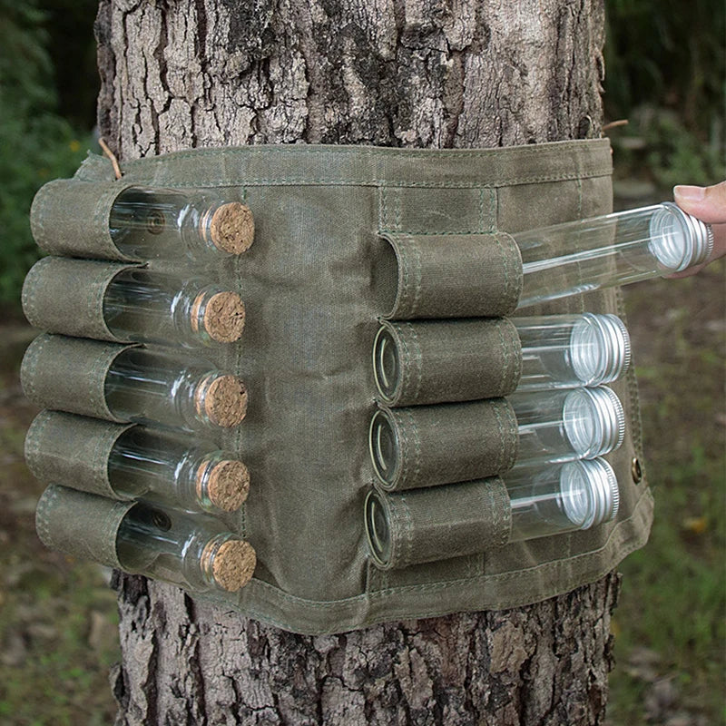 Outdoor Spice Bottle Set Picnic Bag Canvas Waterproof Large Capacity Camping Hiking Bushcraft Picnic Bbq Seasoning Bag 캠핑용품