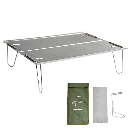 Mini Picnic Camping Table Portable Aluminum Folding Table Collapsible Beach Table For Outdoor Camp Picnic BBQ Travel Fishing