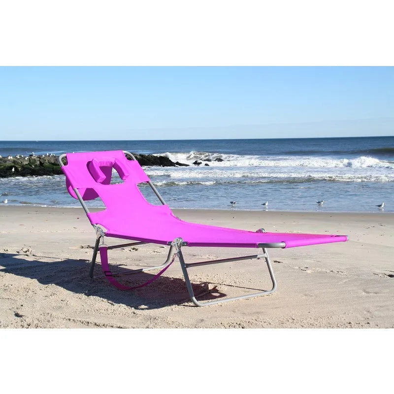 Ostrich 72" x 22" Chaise Lounge Portable Lightweight Reclining Lounger, Outdoor Patio Beach Lawn Camping Pool Tanning Chair