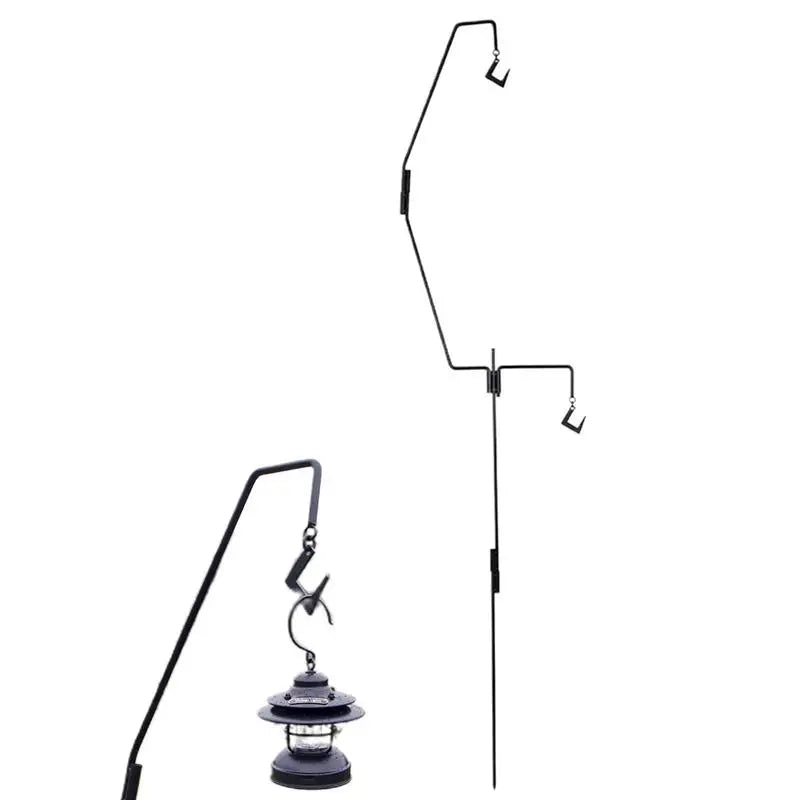 Outdoor Lamp Stand Hook Camping Lamp Rack Light Stand Holder Lighting Ground Stake Portable with Storage Bag for Picnic Outdoor