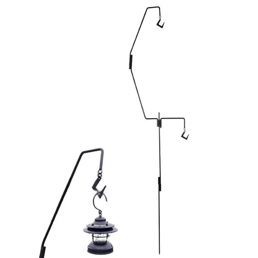Outdoor Lamp Stand Hook Camping Lamp Rack Light Stand Holder Lighting Ground Stake Portable with Storage Bag for Picnic Outdoor