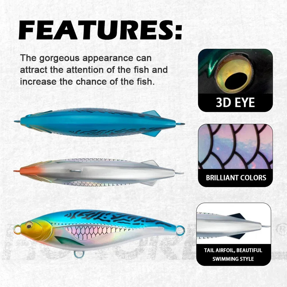 GREENSPIDER Stickbait Fishing Lures 15cm 80g 19cm 170g  Wobbler Sinking Pencil Artificial Hard Bait for Sea Tuna Fishing Lure