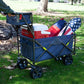 Sports 300LB Capacity Push Wagon with Wheels, Handle and Basket - Grocery Heavy Duty Wagon for Camping, Shopping