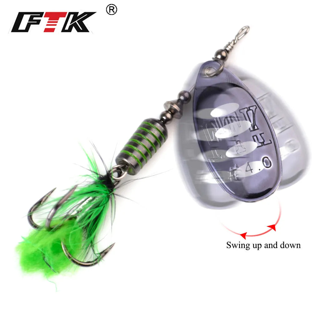 FTK 1pcs Fishing Lures Spinner Lure 7-20g Hard Lure Metal Jig Spoon Lure with Treble Fishing Tackle Bait Fishing items